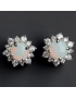 Boucles d'oreilles Opale blanche & Zirconium Argent 925