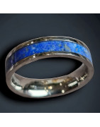 Anneau Lapis-lazuli Acier Titane Taille 58 (s)
