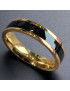 Anneau Obsidienne Acier titane Doré Taille 60