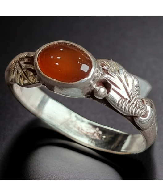 Bague Cornaline Argent 925 Taille 56