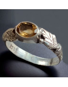 Bague Citrine Argent 925 Taille 57