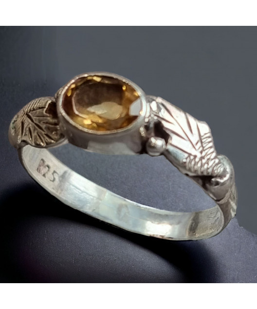 Bague Citrine Argent 925 Taille 57