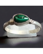 Bague Malachite Argent 925 Taille 58