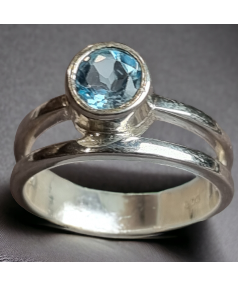 Bague Topaze bleue Argent 925 Taille 57