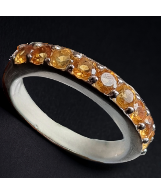 Bague Citrine Argent 925 Taille 54