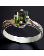 Bague Tourmaline verte Argent 925 Taille 52