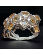 Bague Citrine Naturelle Argent 925 Taille 56