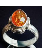 Bague Ambre baltique Argent 925 Taille 57