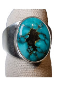 Bague Turquoise sertie argent 925 Taille 66