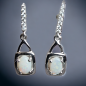 Boucles Opale blanche & Zirconium Argent 925