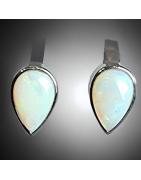 Boucles Opale blanche Argent 925