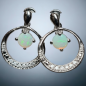 Boucles Opale blanche & Zirconium Argent 925