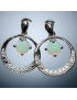 Boucles Opale blanche & Zirconium Argent 925