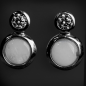 Boucles Opale blanche & Zirconium Argent 925