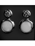 Boucles Opale blanche & Zirconium Argent 925