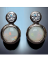 Boucles Opale blanche & Zirconium Argent 925