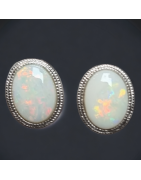 Boucles Opale blanche Argent 925