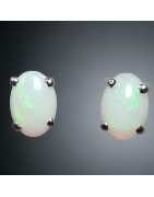 Boucles Opale blanche Argent 925
