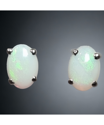 Boucles Opale blanche Argent 925