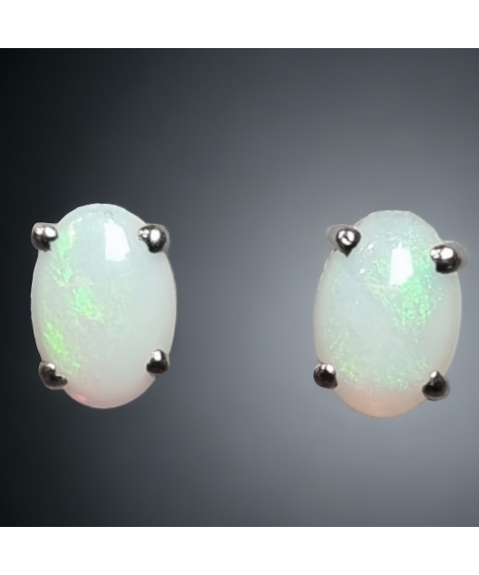 Boucles Opale blanche Argent 925