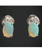 Boucles Opale blanche Argent 925