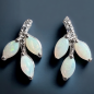 Boucles Opale blanche & Zirconium Argent 925