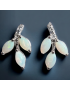 Boucles Opale blanche & Zirconium Argent 925