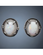 Boucles Opale blanche Argent 925