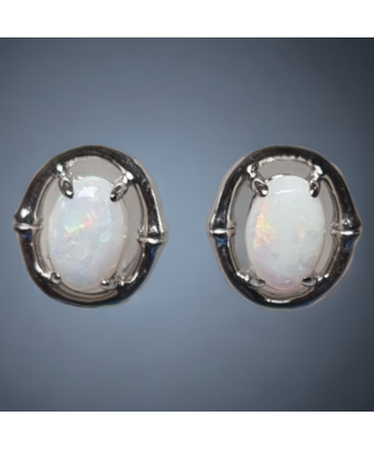 Boucles Opale blanche Argent 925