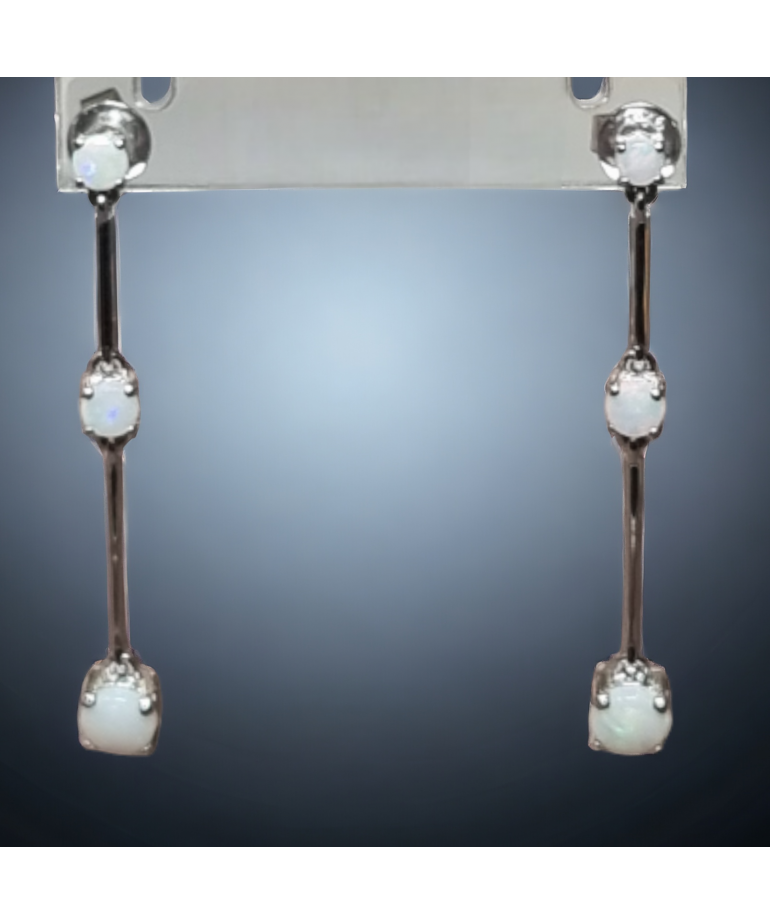 Boucles Opale blanche Argent 925