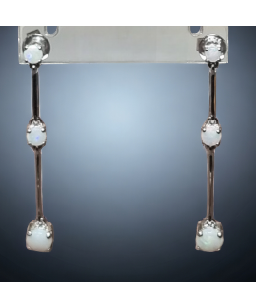 Boucles Opale blanche Argent 925
