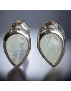 Boucles Pierre de lune sertie Argent 925
