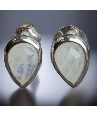 Boucles Pierre de lune sertie Argent 925