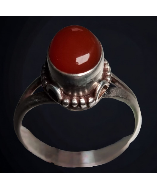 Bague Cornaline Argent 925 Taille 52