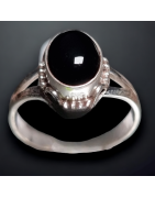 Bague Onyx Noir Argent 925 Taille 54
