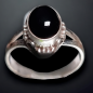Bague Onyx noire Argent 925 Taille 54