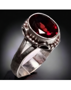 Bague Grenat Argent 925 Taille 52