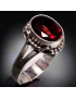 Bague Grenat Argent 925 Taille 52