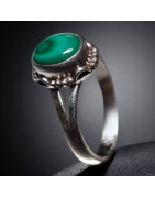 Bague Malachite Argent 925 Taille 57