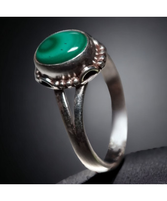 Bague Malachite Argent 925 Taille 57