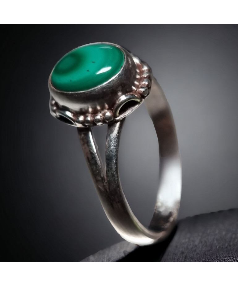 Bague Malachite Argent 925 Taille 57