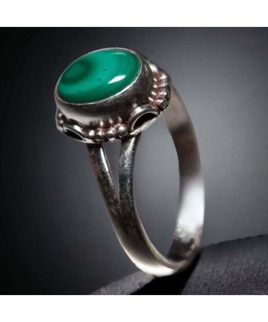 Bague Malachite Argent 925 Taille 57