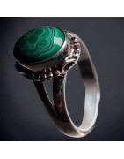 Bague Malachite Argent 925 Taille 53