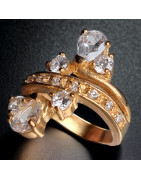 Bague Zirconium Plaquée or Taille 54
