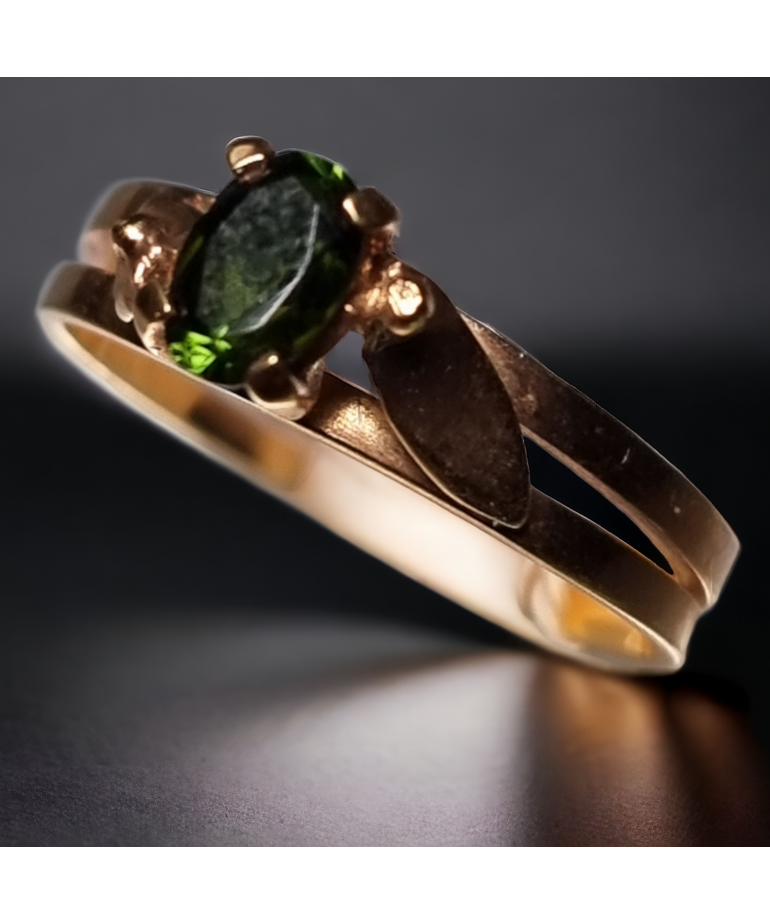 Bague Tourmaline verte Plaquée or Taille 56