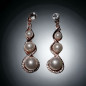 Boucles Perle nacrée & Swarovski plaquées or rose
