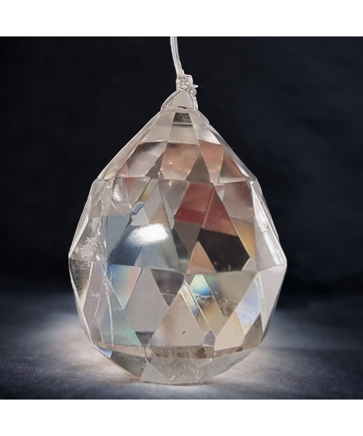 Cristal de roche Attrape soleil sur fil nylon