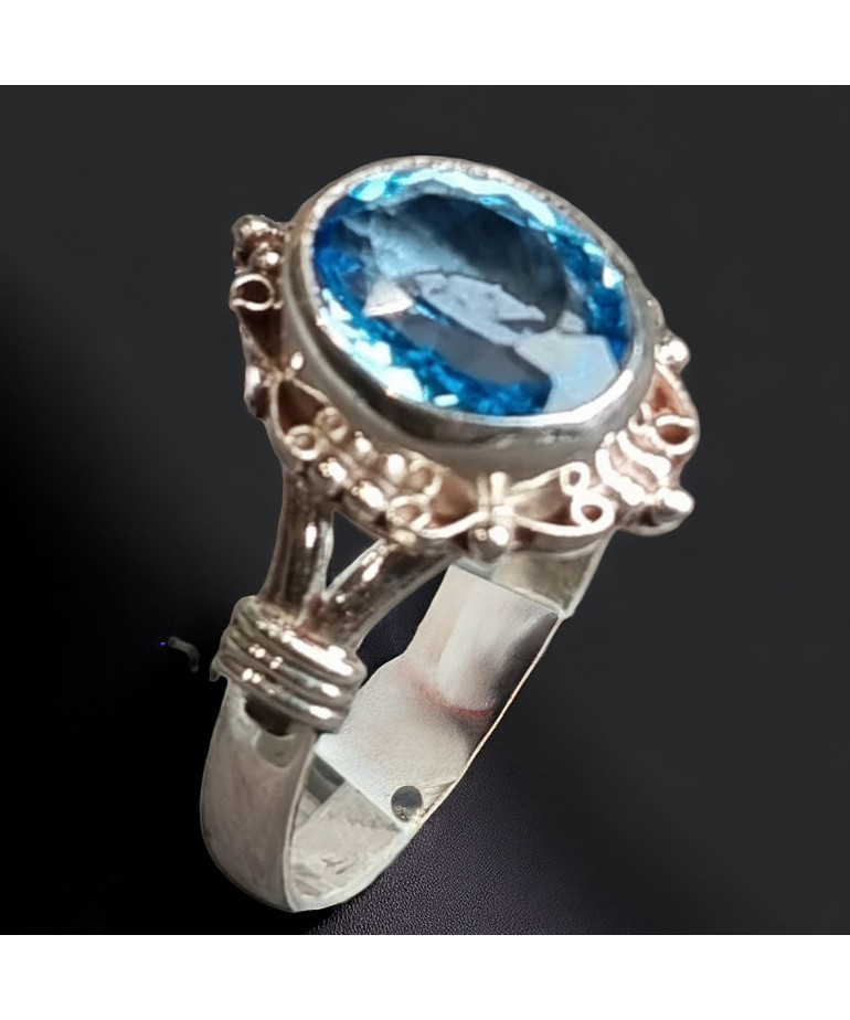 Bague Topaze bleue Argent 925