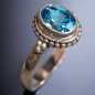 Bague Topaze bleue Argent 925 Taille 53