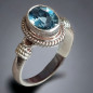 Bague Topaze bleue Argent 925 Taille 57